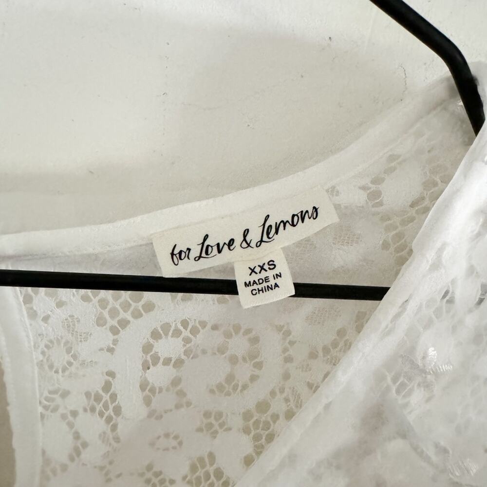 NEW For Love and Lemons White Santo Lace Romper XXS - Picture 4 of 7